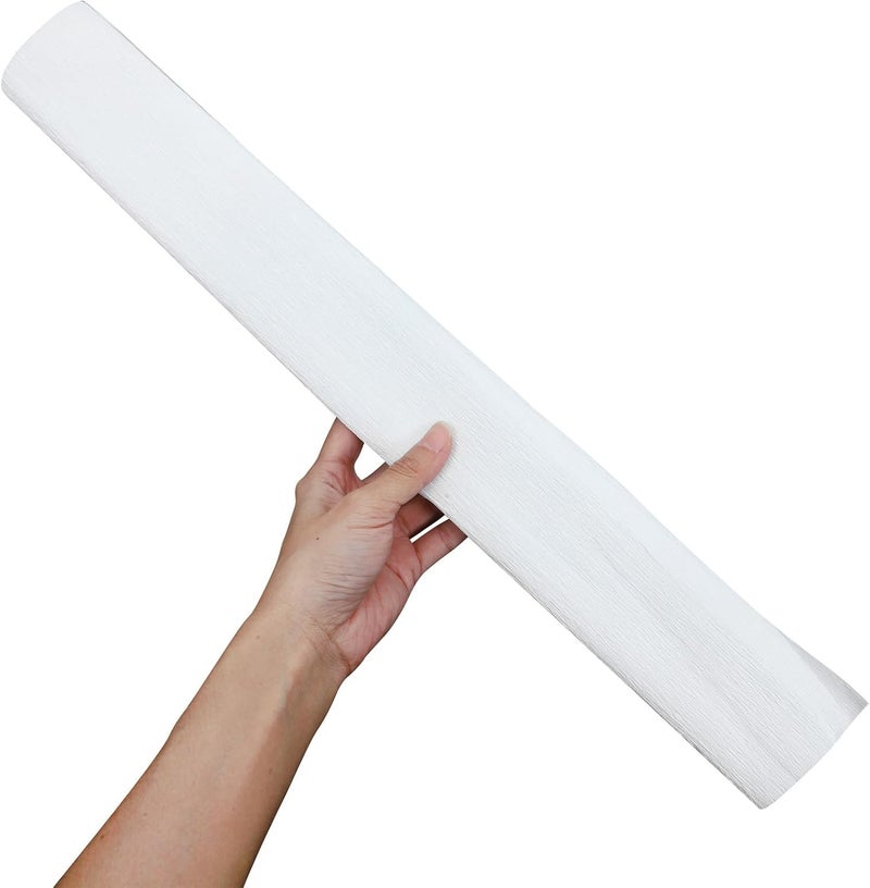 COOPHYA White Crepe Paper Roll for Flower Making and Crafting, Soft Flexible Wrapping Paper for DIY Lanterns, Floral Bouquets, and Multi-use Art Projects - Image 3
