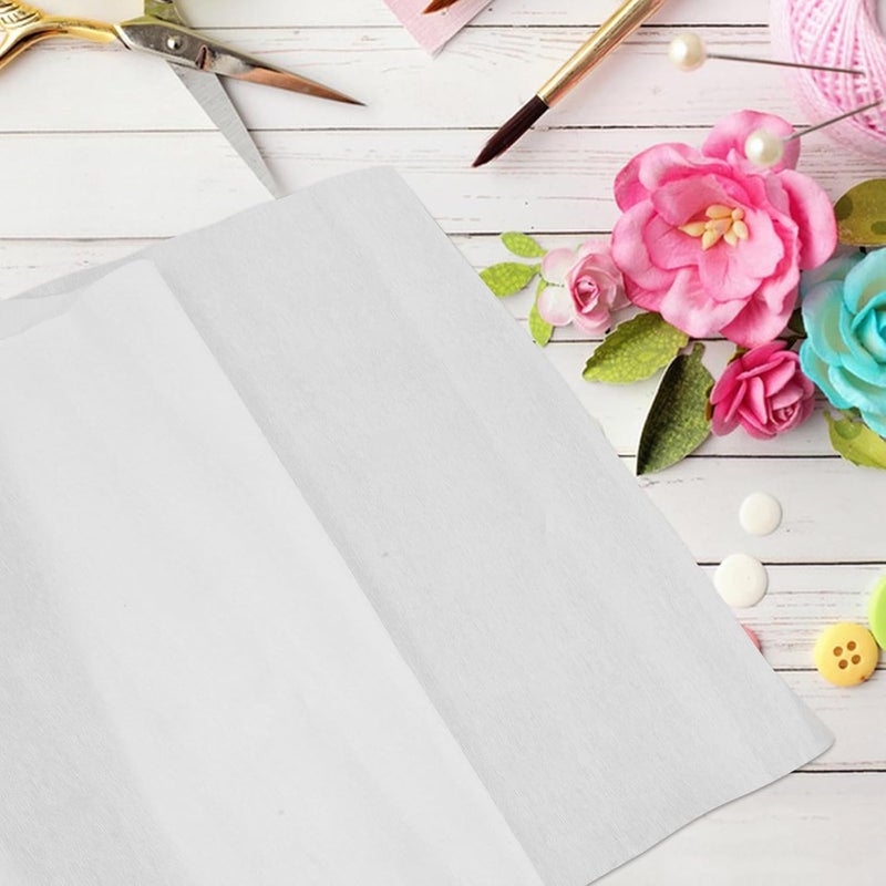 COOPHYA White Crepe Paper Roll for Flower Making and Crafting, Soft Flexible Wrapping Paper for DIY Lanterns, Floral Bouquets, and Multi-use Art Projects - Image 5