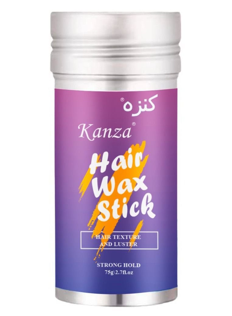 Kanza عصا شمع الشعر 75 جرامًا لتحسين ملمس الشعر ولمعانه، شمع تصفيف الشعر، كريم تشطيب الشعر المكسور الصغير، عصا التحكم في الحواف، عصا دهن الشعر للرجال والنساء - Image 1