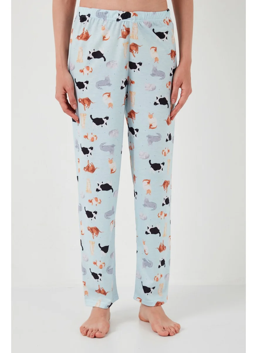Lela Patterned Short Sleeve Elastic Waist Shirt Collar Woven Regular Fit Pajama Set Women's Pajama Set 6571010