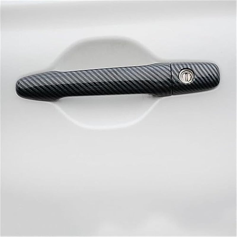QASULER Carbon Fiber Door Handle Cover Overlays for Mitsubishi - Image 2