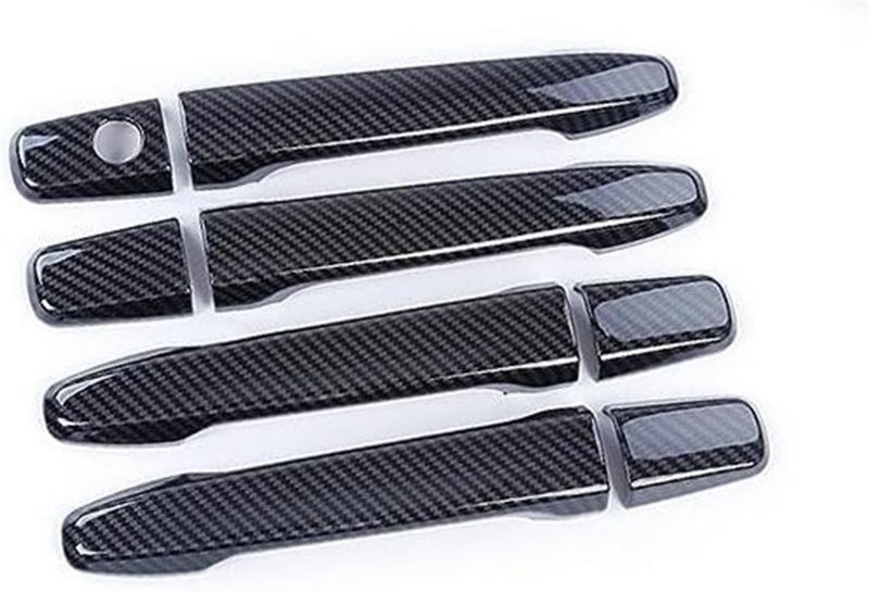 QASULER Carbon Fiber Door Handle Cover Overlays for Mitsubishi - Image 1