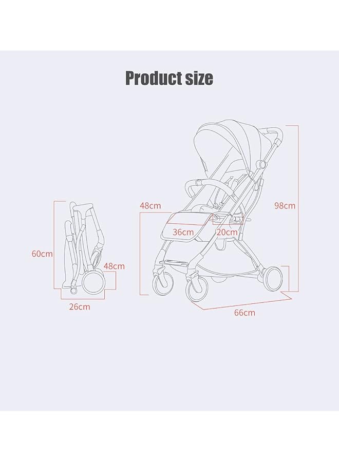 erorex Baby Portable Stroller Travel Pram For Baby From 6Month To 3 Years Old Grey - Image 4