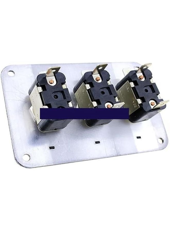 12V LED Toggle Switch with Transparent Purple Lid and Blue Light on Carbon Fiber Panel - Image 5