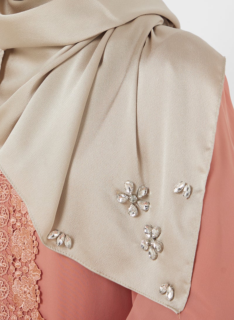 Khizana Embellished Silky Long Hijab Scarf - Image 2