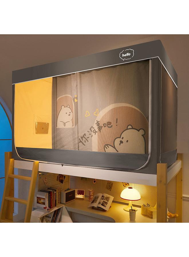 Bluejw Strong Shading Bed Curtain Student Dormitory Room Color Mosquito Net Integrated 2 M Long Upper And Lower Bunk Universal 90x 200 Uncoated - Image 1