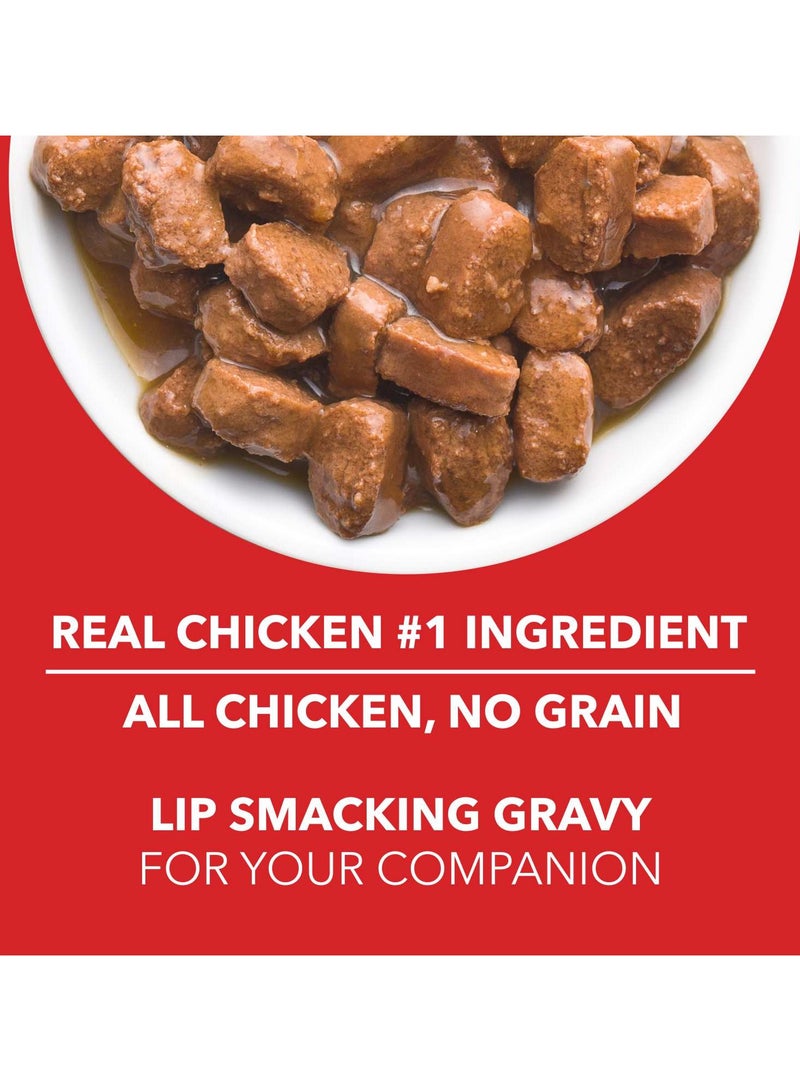 Drools Adult Wet Dog Food Real Chicken and Chicken Liver Chunks in Gravy 10 + 2 Pouches Free 12 x 60g  - Image 4