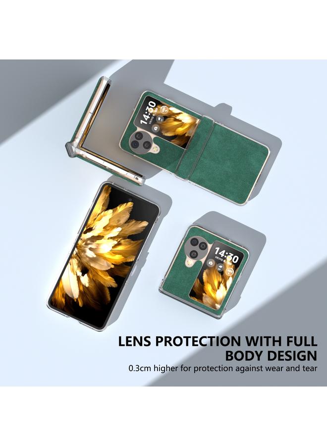 S-TOP Case For OPPO Find N3 Flip Three Parts PU Leather Transparent Edge Phone Case - Image 3