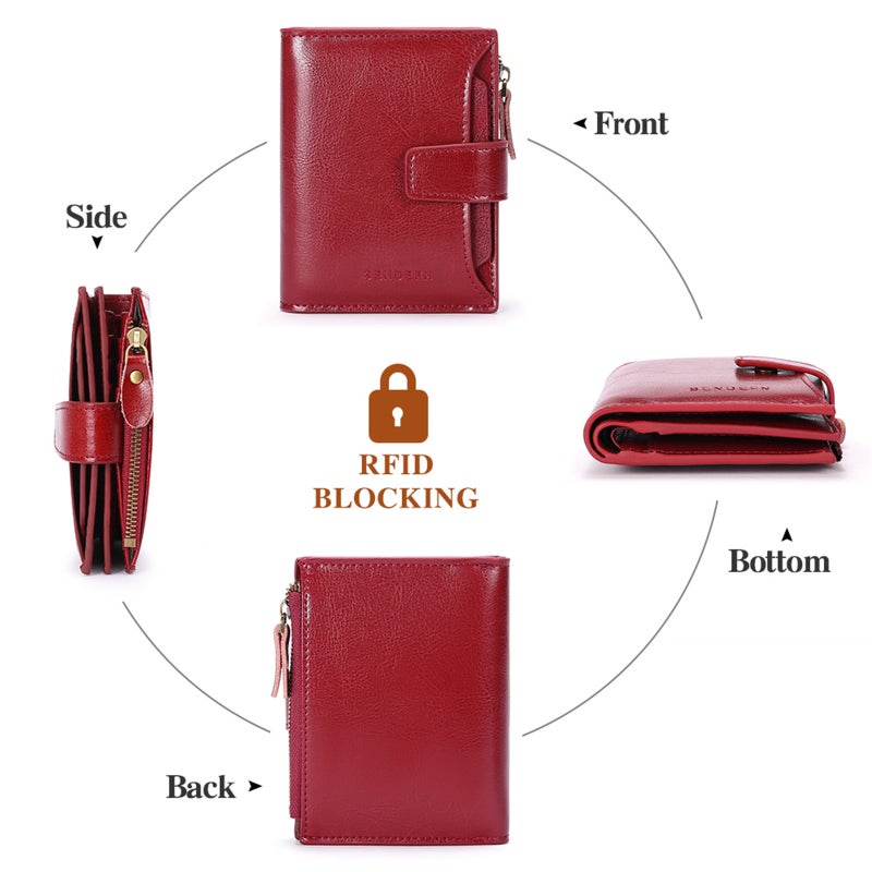 Women's Soft Leather Tri-fold Wallet with Anti-theft - Image 2