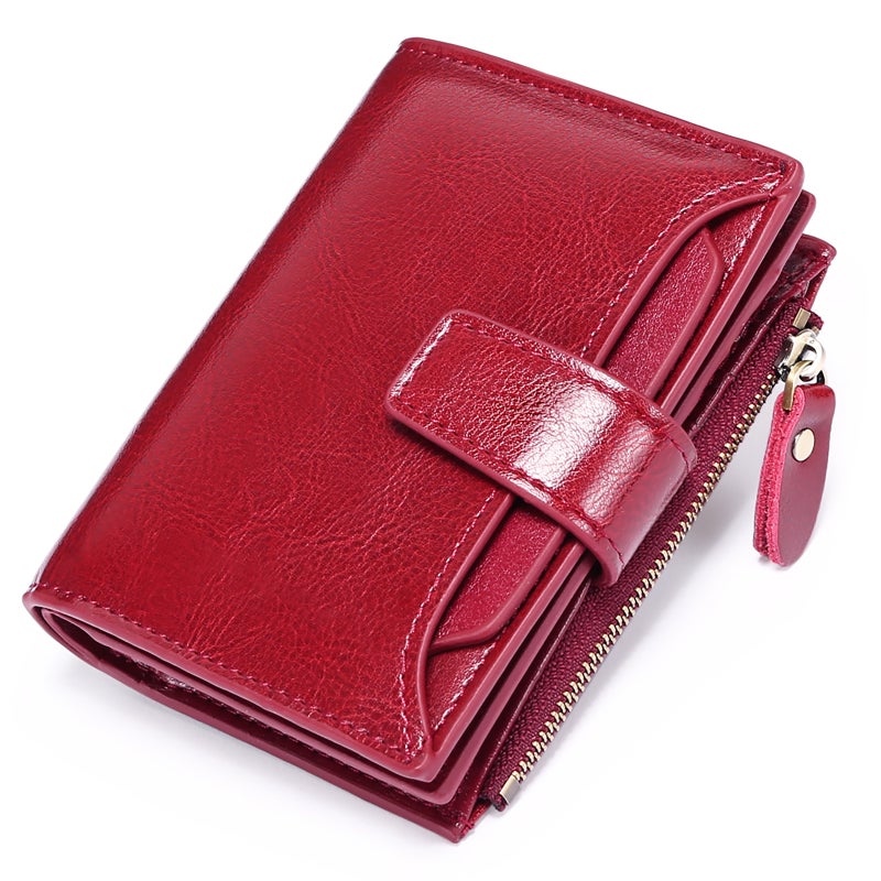 Women's Soft Leather Tri-fold Wallet with Anti-theft - Image 1