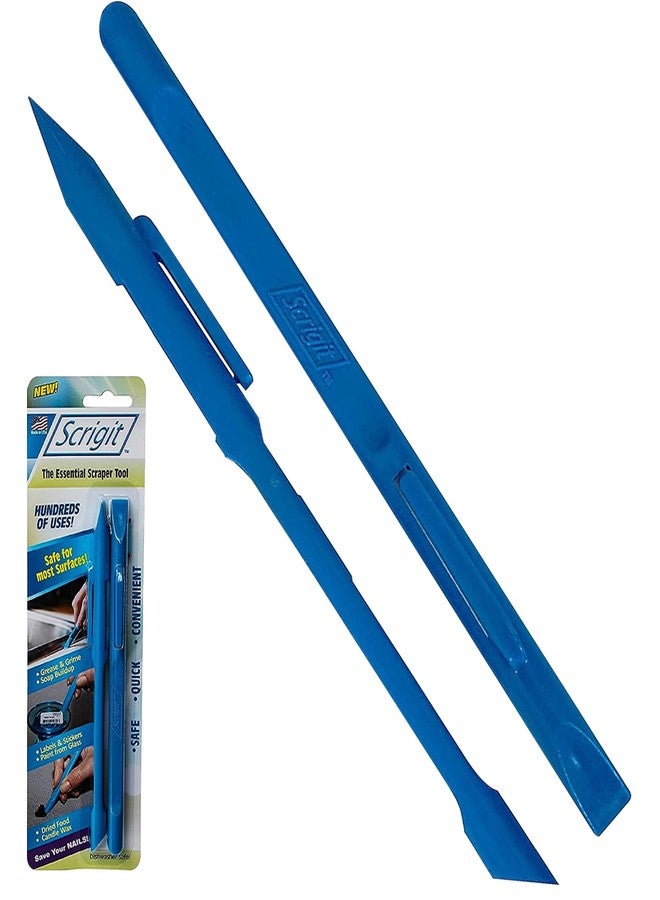 Scrigit Scraper No-Scratch Plastic Scraper Tool, 2 Pack - The Handy Multi-Use Scraping Tool for Removing Food, Labels, Stickers, Paint, Grease - Easy to Hold, Reaches Tight Spaces and Crevices - Image 1