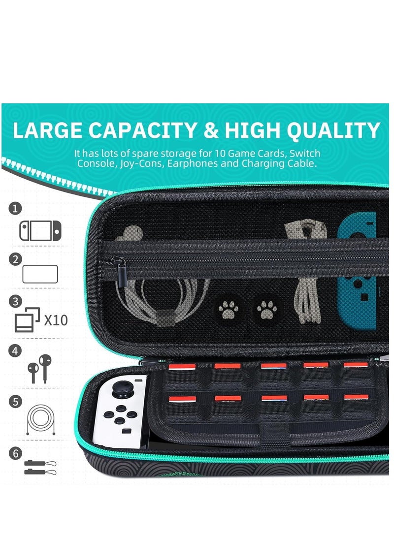 SYOSI Travel Case For Nintendo Switch/OLED Hard Switch Carrying Case with 10 Game Card Slots Compatible With Switch Controller Consoles And Accessories - Image 2