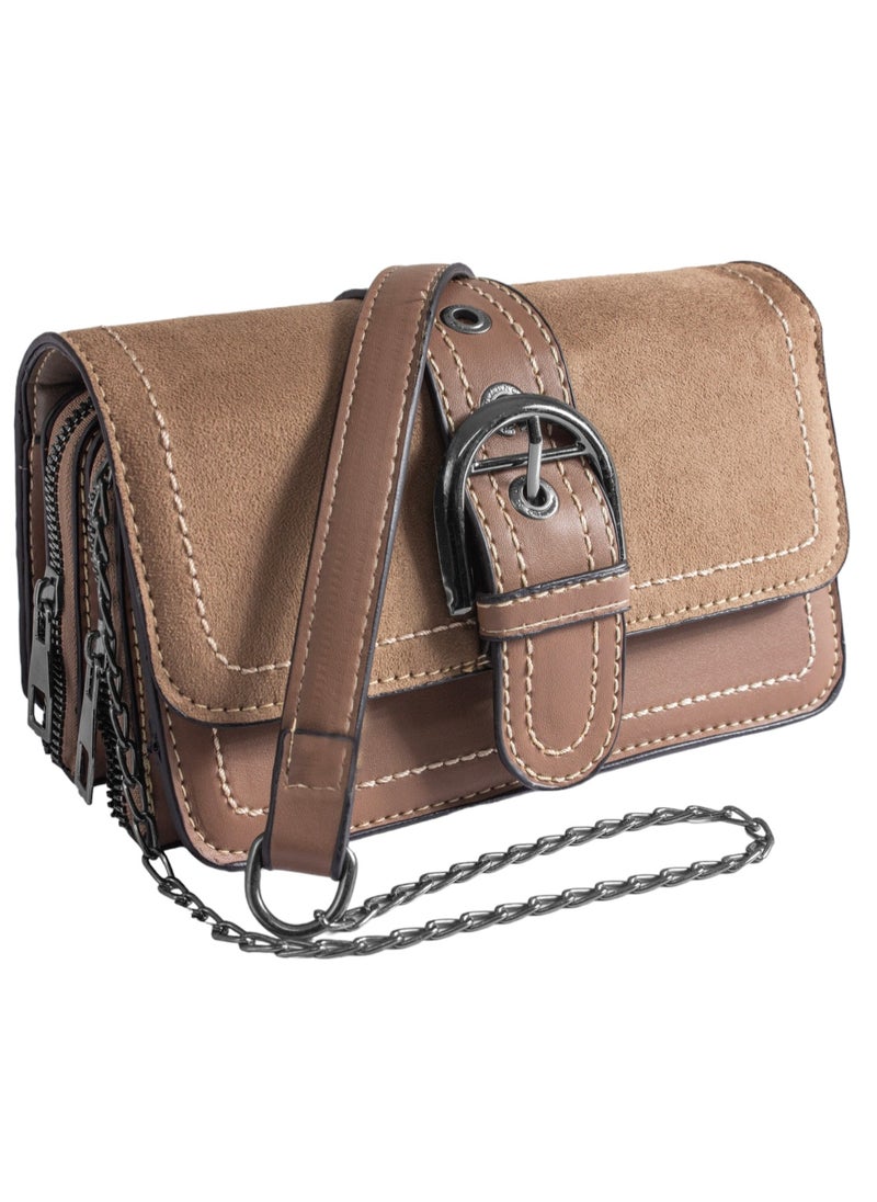 Generic Color-Block (405) Crossbody Bags for Women Leather Cross Body Purses Cute Designer Handbags Shoulder Bag Medium Size  - Image 1