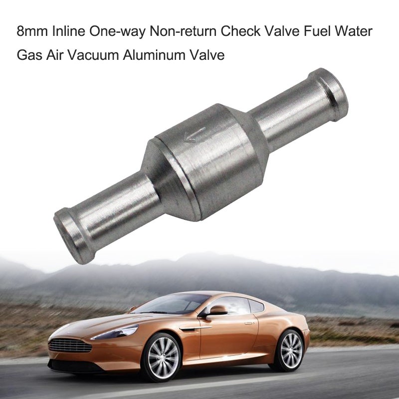 8mm Inline One-way Non-return Check Valve Fuel Water Gas Air Vacuum Aluminum Valve - Image 3