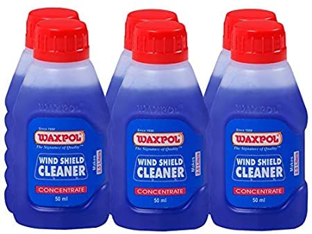 Waxpol Car Windshield Washer Fluid Concentrate Streak-Free Wiper Liquid with Anti-Fog, Bug Remover & Headlight Cleaner | Multi-Surface Use 300 ml (50 ml Pack of 6, 1:200) - Image 1