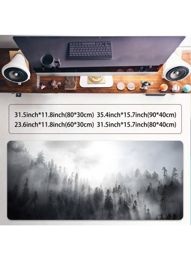 Temu Specially For Non-slip Mouse Pad Thickened Lock Edge Natural Rubber Large Computer Keyboard Office Desk Mat-Color:300*800*4mm-Pattern:J-244  - Image 4