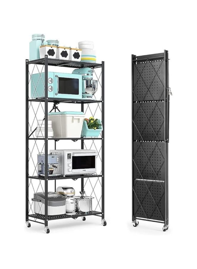 بونكا رف تخزين قابل للطي و منظم مطبخ من بونكا (اسود 5 طبقات) - Image 1