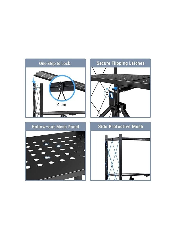 بونكا رف تخزين قابل للطي و منظم مطبخ من بونكا (اسود 5 طبقات) - Image 2