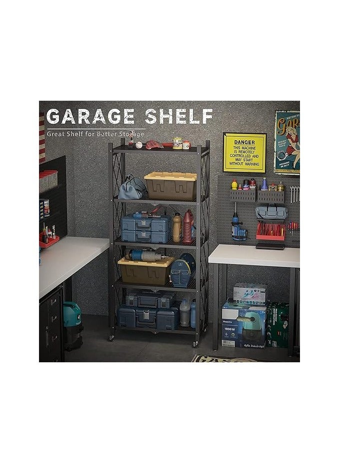 بونكا رف تخزين قابل للطي و منظم مطبخ من بونكا (اسود 5 طبقات) - Image 5