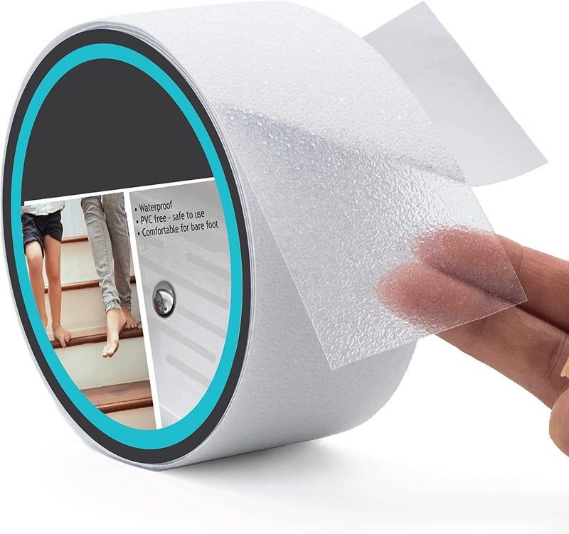 شريط لاصق شفاف مانع للانزلاق، شريط مانع للانزلاق لتثبيته على أحواض الاستحمام والقوارب والسلالم، شفاف، ناعم، مريح للقدمين الحافيتين، 10 أمتار × 5 سم - Image 1