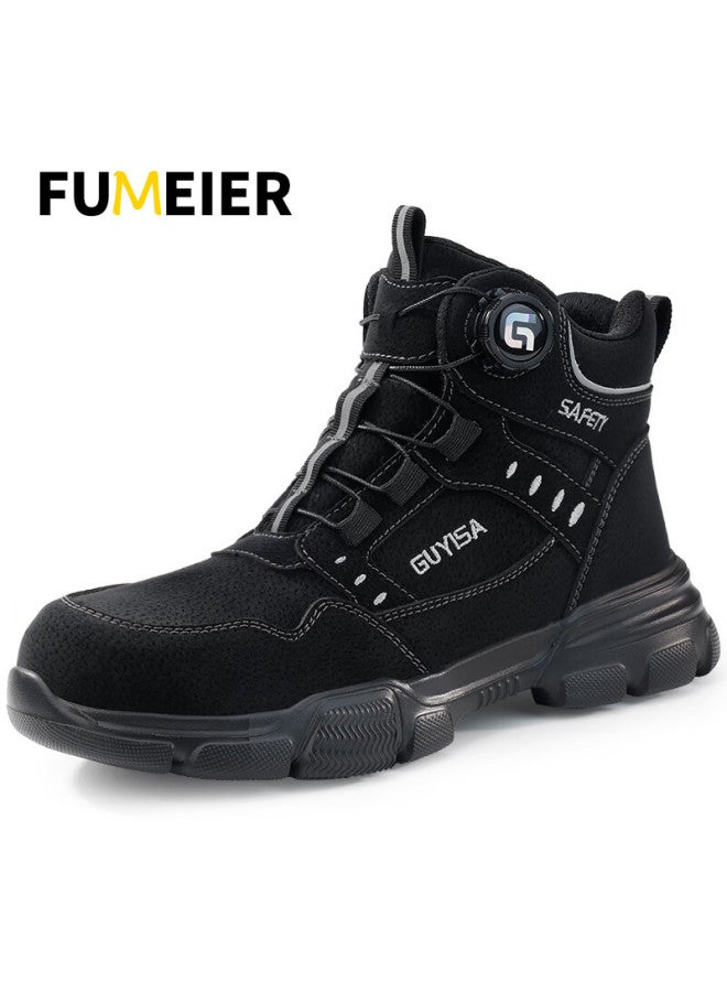 Fumer Safety Shoes For Men With Steel Toe Cap, Anti-Smashing, Anti-Puncture, High-Top, Waterproof, Ultra-Light, Safety Work Site Shoes F055Bk 40 - Image 5