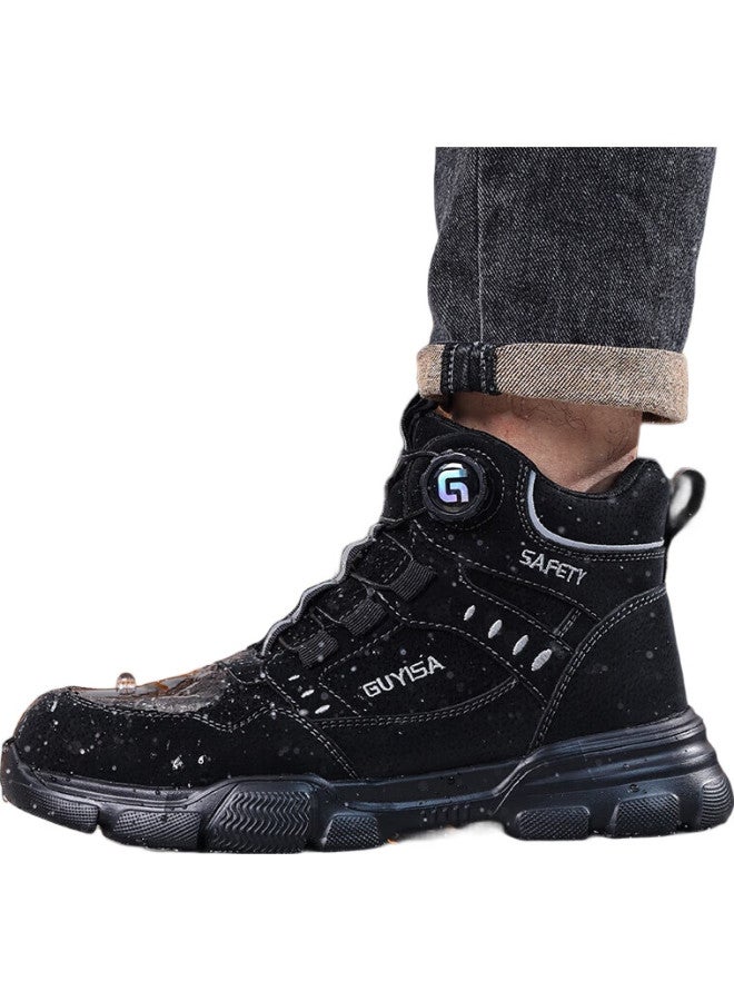 Fumer Safety Shoes For Men With Steel Toe Cap, Anti-Smashing, Anti-Puncture, High-Top, Waterproof, Ultra-Light, Safety Work Site Shoes F055Bk 40 - Image 2