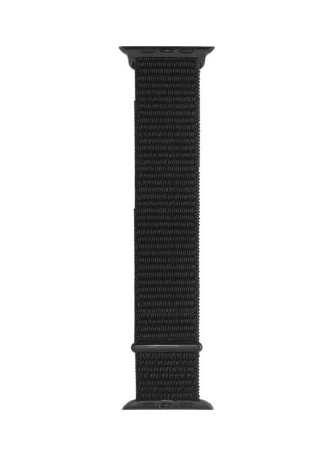 NIBEMINENT Watchband For Apple Watch Series 7 45mm/6 & SE 5 4 44mm/3 2 1 42mm Black - Image 1