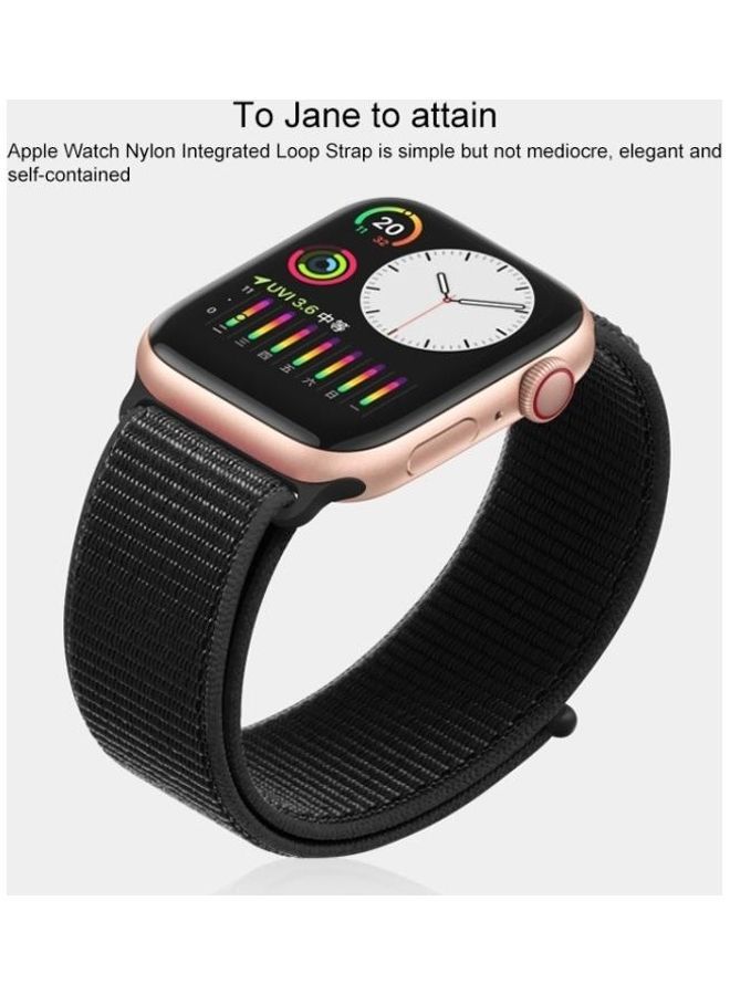 NIBEMINENT Watchband For Apple Watch Series 7 45mm/6 & SE 5 4 44mm/3 2 1 42mm Black - Image 4