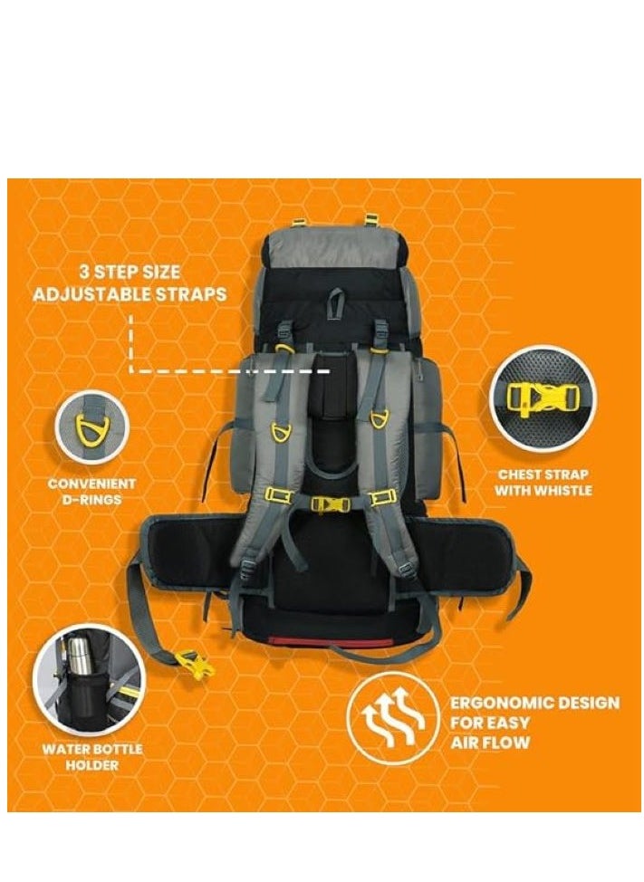 Trawoc - 80L Travel Backpack for Outdoor Sport Camp Hiking Trekking Bag Camping Rucksack HK006 (Grey) - Image 1