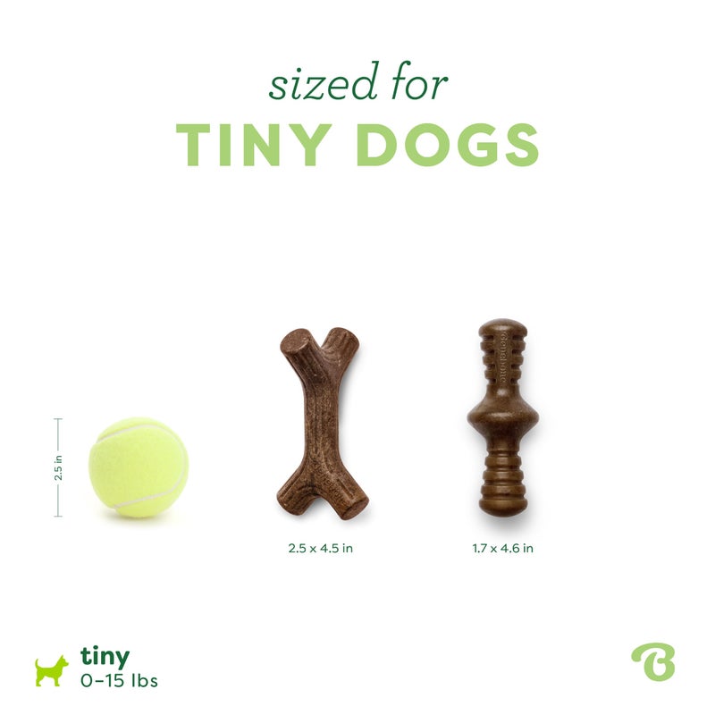 Benebone 2-Pack Maplestick/Zaggler Durable Dog Chew Toys, Real Bacon, Real Maplewood, Made in USA, Tiny, Extra Small, Brown - Image 4