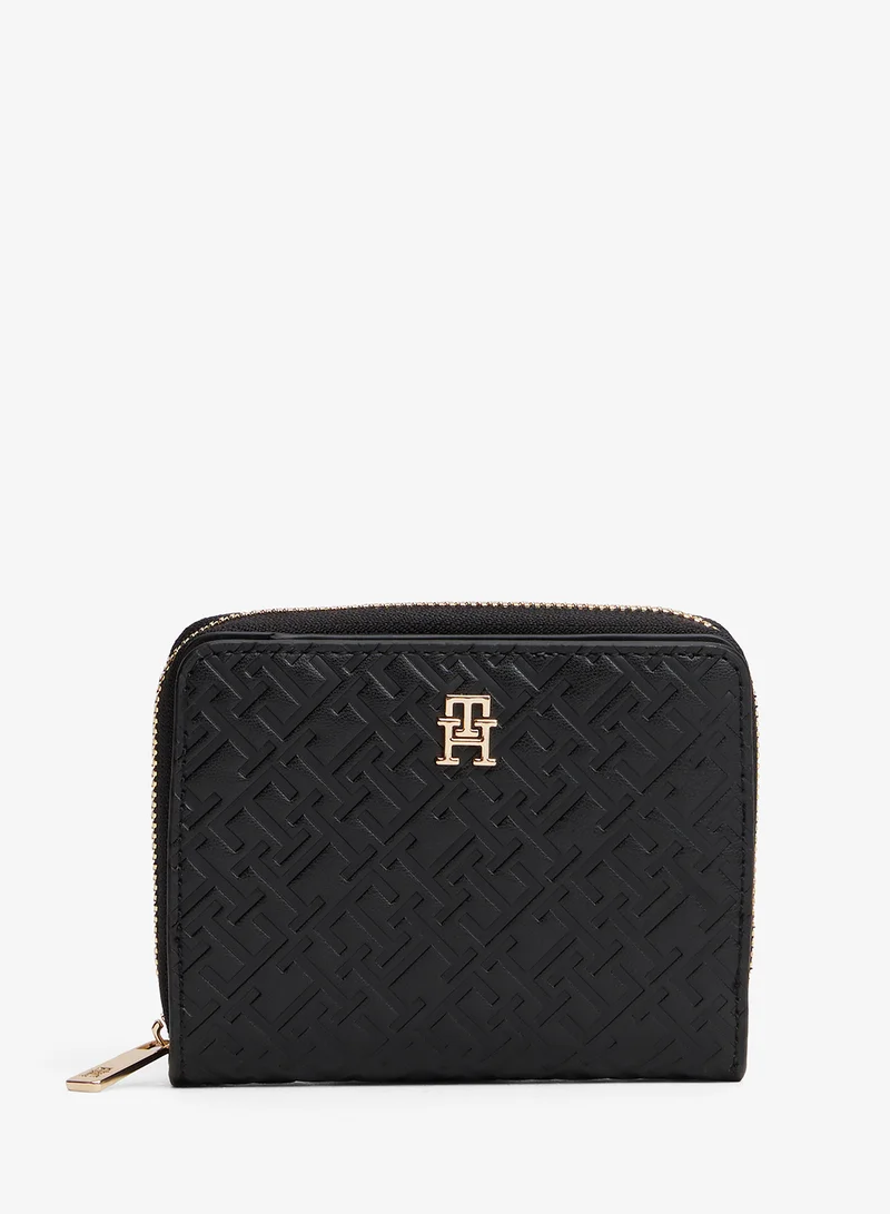 TOMMY HILFIGER Icon Medium Zip Around Flap Mono Wallet
