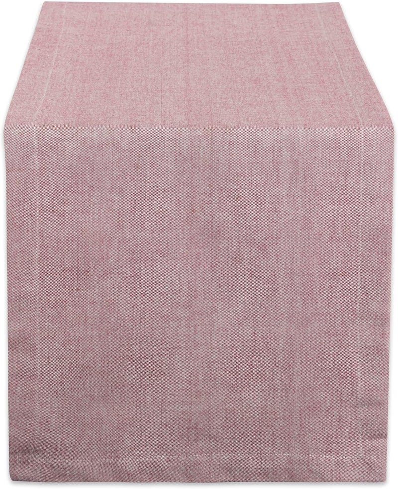 DII CAMZ38730 Barn Red Solid Chambray, Table Runner 14x108, Chambray Barn Red - Image 1