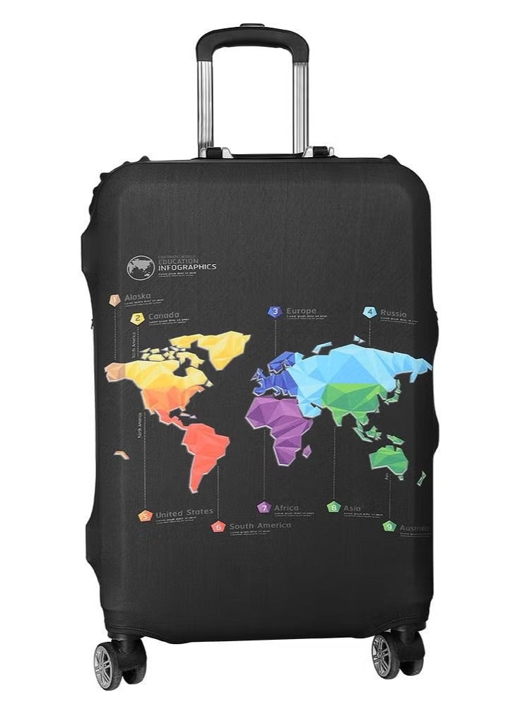 XiuWoo Luggage Covers for Suitcase Fashionable Luggage Protector, Elastic Washable Stretchable, Fits Luggage, black  - Image 1