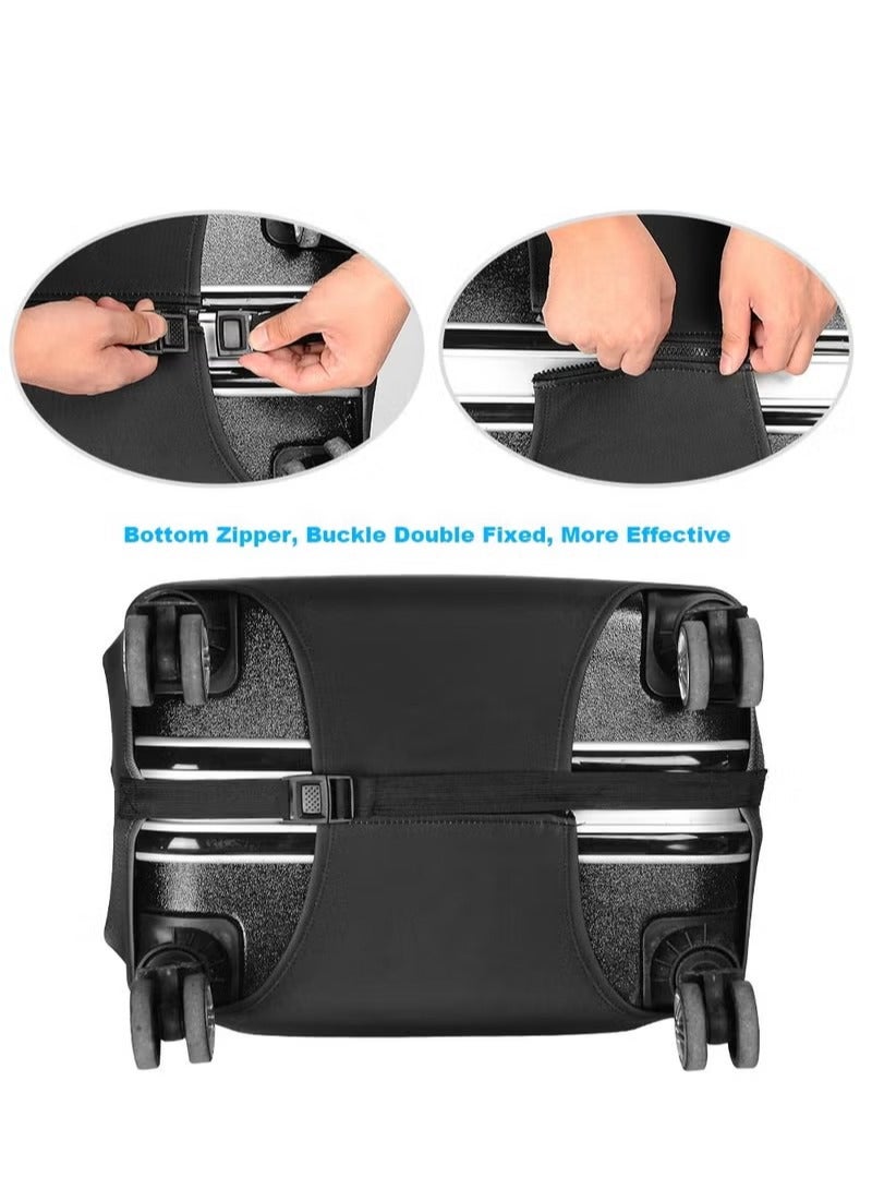 XiuWoo Luggage Covers for Suitcase Fashionable Luggage Protector, Elastic Washable Stretchable, Fits Luggage, black  - Image 3