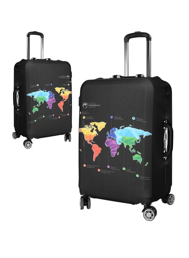 XiuWoo Luggage Covers for Suitcase Fashionable Luggage Protector, Elastic Washable Stretchable, Fits Luggage, black  - Image 2