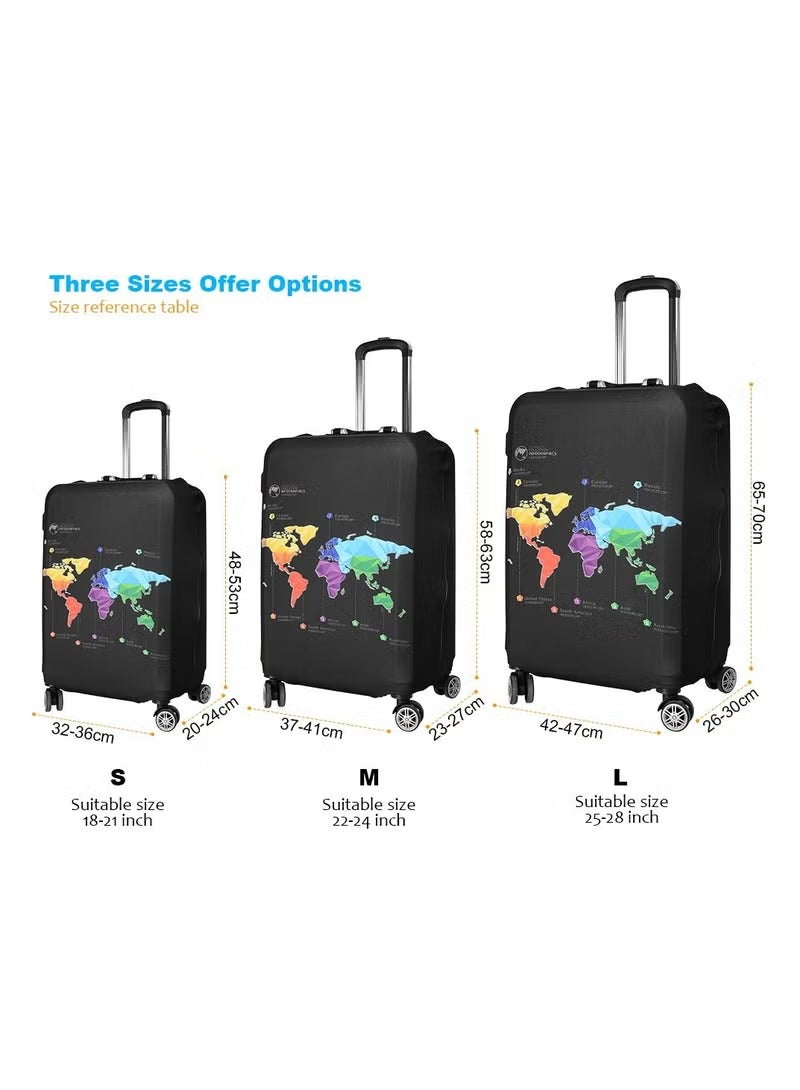 XiuWoo Luggage Covers for Suitcase Fashionable Luggage Protector, Elastic Washable Stretchable, Fits Luggage, black  - Image 5