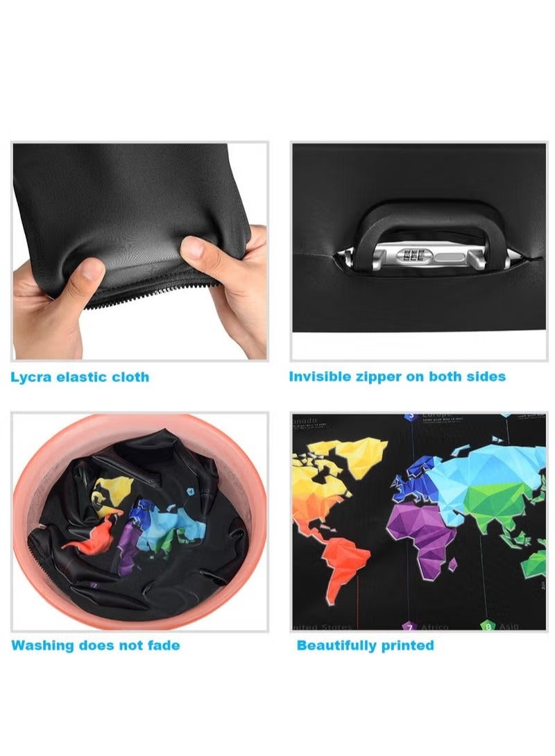 XiuWoo Luggage Covers for Suitcase Fashionable Luggage Protector, Elastic Washable Stretchable, Fits Luggage, black  - Image 4