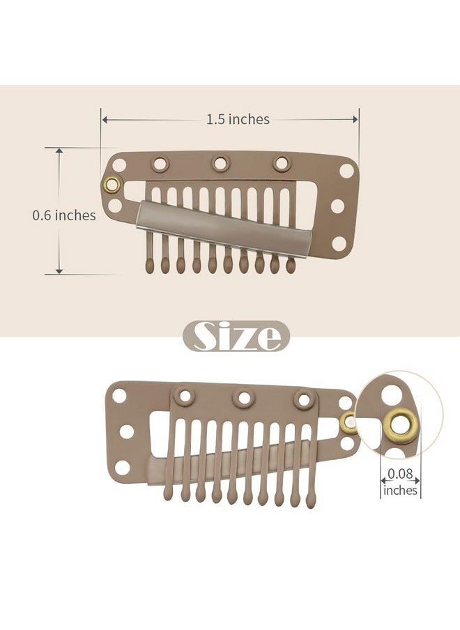 Dreamlover Wig Clips Hair Extension Clips Wig Clips To Secure Wig 10 Teeth Brown 30 Pieces  - Image 2