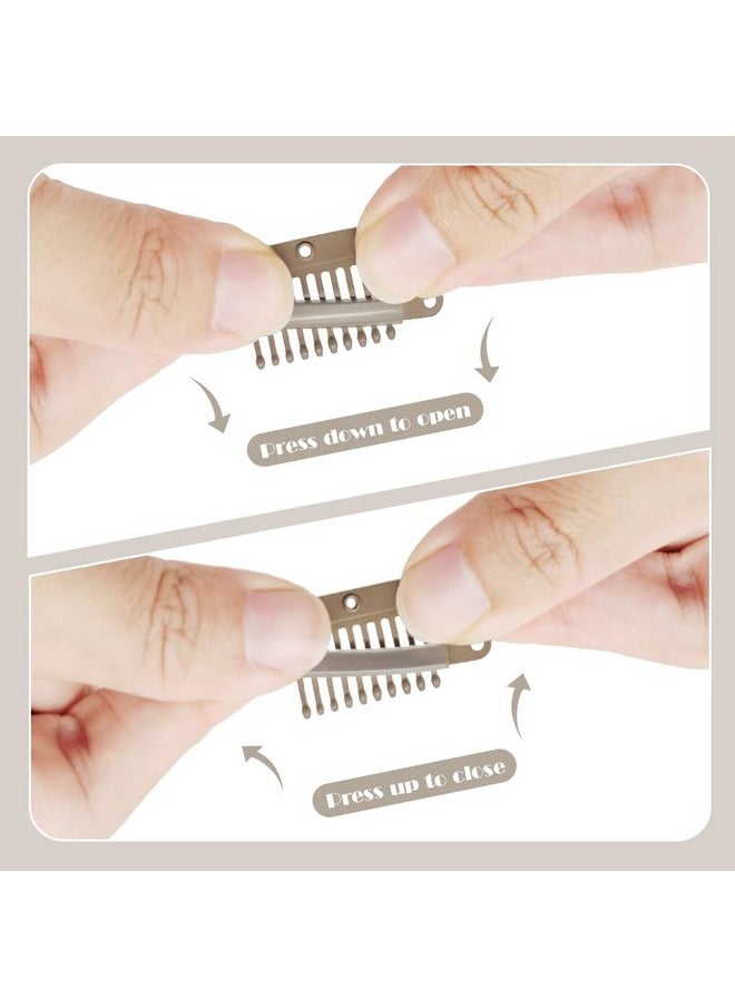 Dreamlover Wig Clips Hair Extension Clips Wig Clips To Secure Wig 10 Teeth Brown 30 Pieces  - Image 4