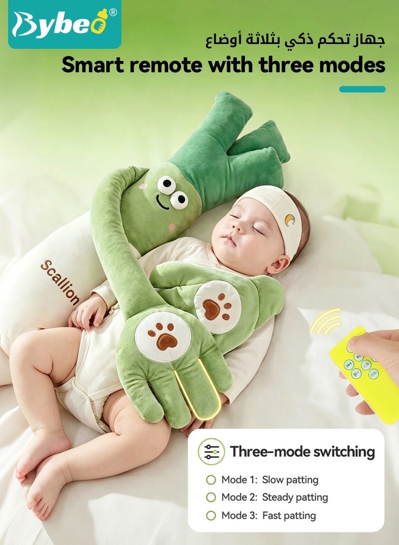 Bybeo Baby Sleep Soothing Doll with Automatic Soothing Palm, Newborn Patting Pillow, Baby Sleep Soother, Baby Sleeping Nursing Pillow with Remote Control, Infant Exhaust Pillow for Startle Prevention, Cute Scallion Shape - Image 4