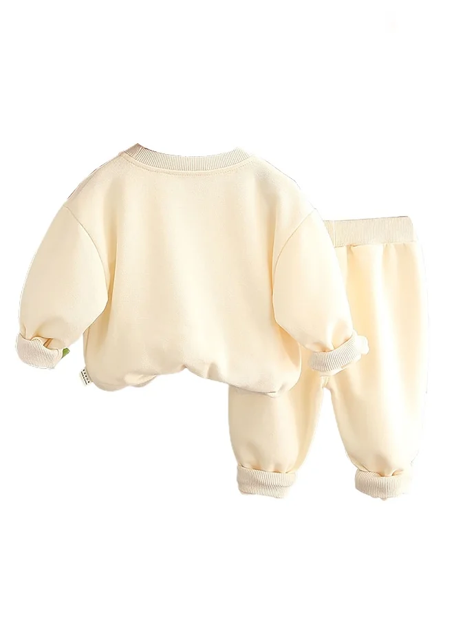 LITTLE SURPRISE BOX Cream Crocodile 2 pcs Track suit set for Toddlers/Kids