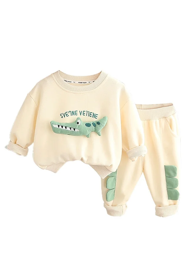 LITTLE SURPRISE BOX Box Cream Crocodile 2 pcs Track suit set for Toddlers/Kids-2-3Y