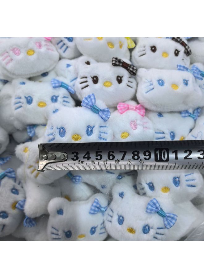 Plaid Bow Kt Cartoon Plush Animal DIY Accessories Decorative Accessories Cap Clothing Accessories Socks Hair Accessories-Specifications:Pink Plaid Bow Kt - Image 4
