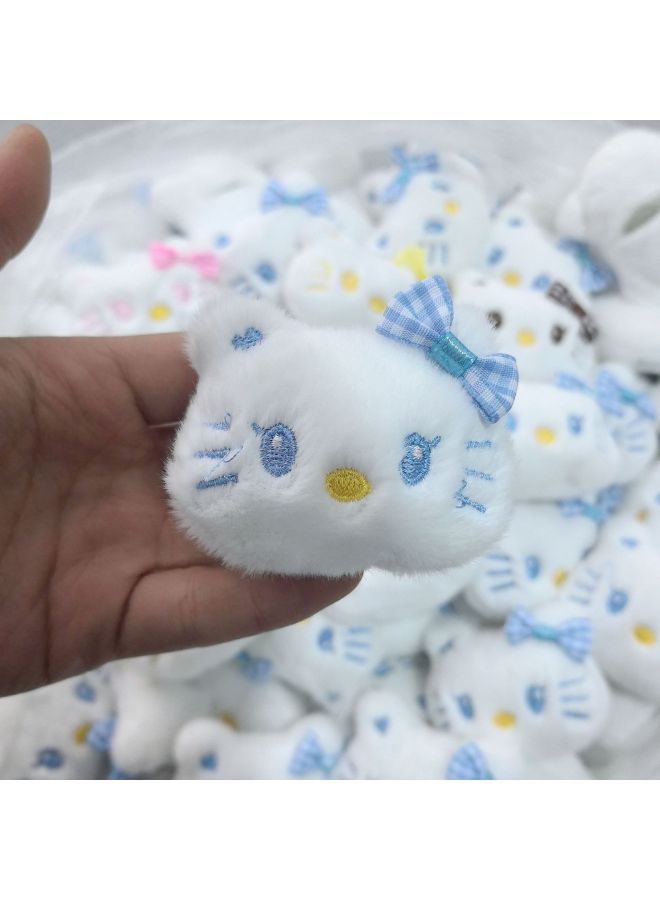 Plaid Bow Kt Cartoon Plush Animal DIY Accessories Decorative Accessories Cap Clothing Accessories Socks Hair Accessories-Specifications:Pink Plaid Bow Kt - Image 2