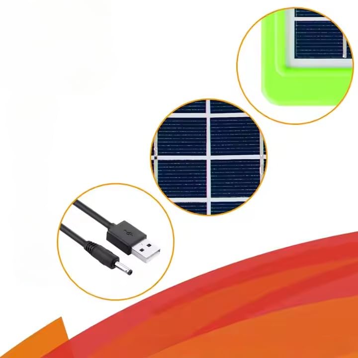 kh 9V 8W Solar Board Waterproof Light Transmittance Solar Cell 9 Volt Monocrystalline Solar Panel with 2 in 1 Cable for High-Performance Charging Ideal for Cellphones, Power Banks (9V-8W Panel) - Image 4