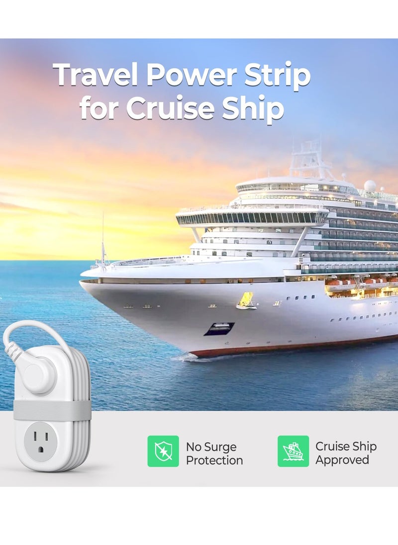 أوريكو سفر قطاع الطاقة، 4 منافذ 3 USB منافذ (1 USB C) مع 4FT مغلفة شريط تمديد قصير قطاع الطاقة الصغيرة، قطاع الطاقة صغير الحجم للفنادق السفر أساسات السياحة السياحة معتمد قطاع الطاقة  - Image 3