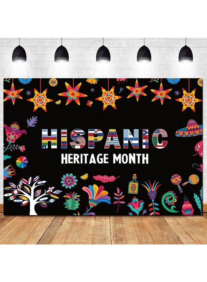 HQM Hispanic Heritage Month Photography Backdrop 7X5Ft Latin American Spanish Classroom Backdrop National Hispanic Heritage Month Decoration Photo Banner - Image 1