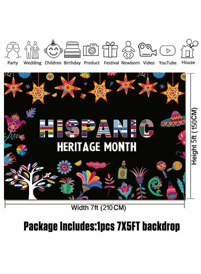 HQM Hispanic Heritage Month Photography Backdrop 7X5Ft Latin American Spanish Classroom Backdrop National Hispanic Heritage Month Decoration Photo Banner - Image 5