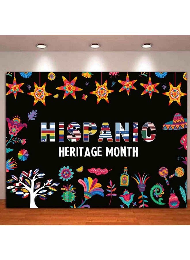 HQM Hispanic Heritage Month Photography Backdrop 7X5Ft Latin American Spanish Classroom Backdrop National Hispanic Heritage Month Decoration Photo Banner - Image 2