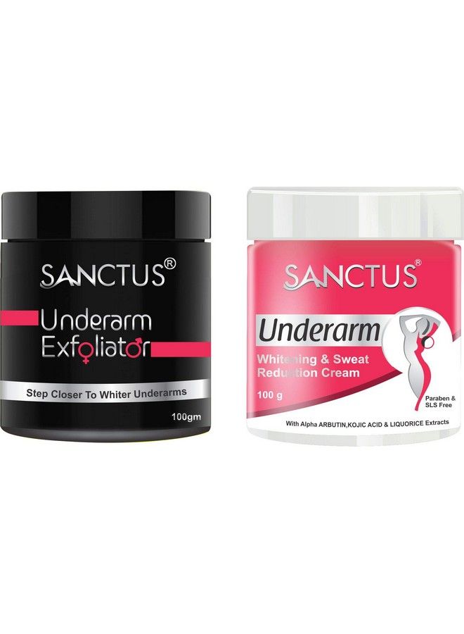 SANCTUS Underarm Treatment Kit Underarm Whitening Sweat Reduction Cream And Exfoliator For Women (100 Gm) - Image 1